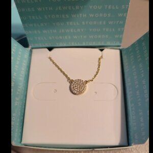 Origami Owl Dainty gold disk w crystals necklace